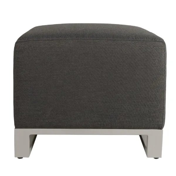 Metal Grey Fabric Garden Footstool