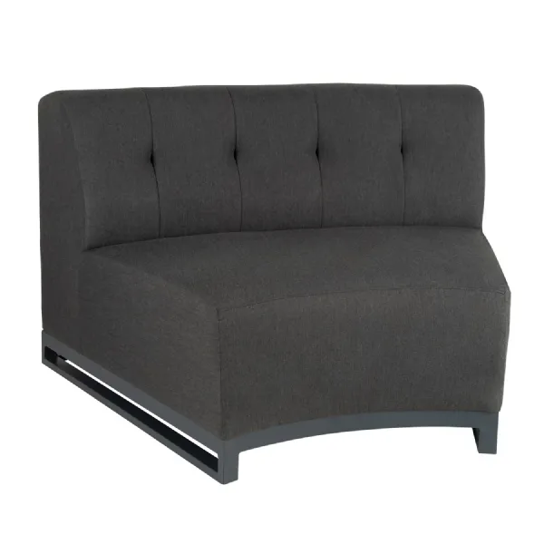 Dark Grey Garden Curved 2 Seater Section