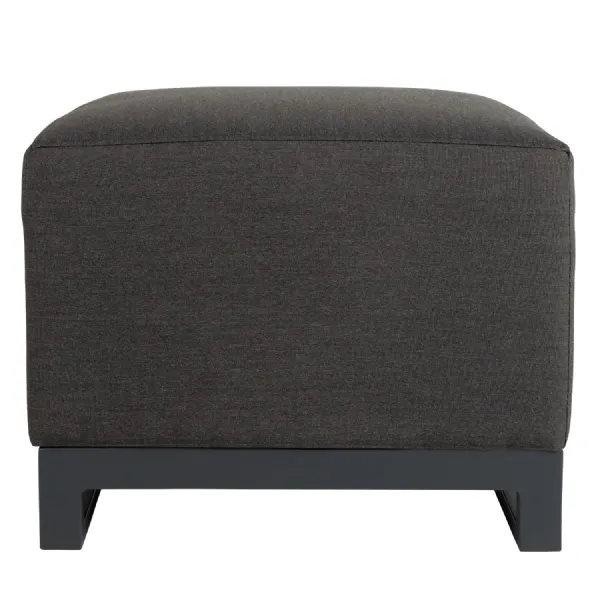 Dark Grey Fabric Small Footstool Garden Outdoor Seating