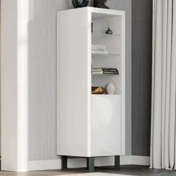 BE Dining Grey Tall Narrow Bookcase