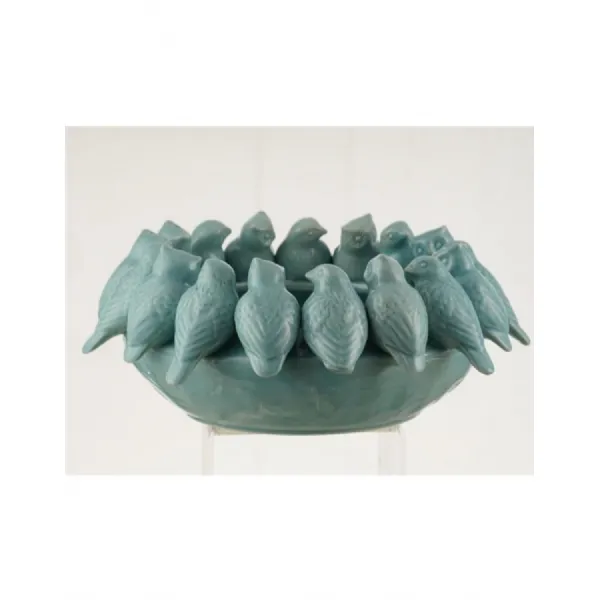 Blue Ceramic Flock Of Birds Bowl