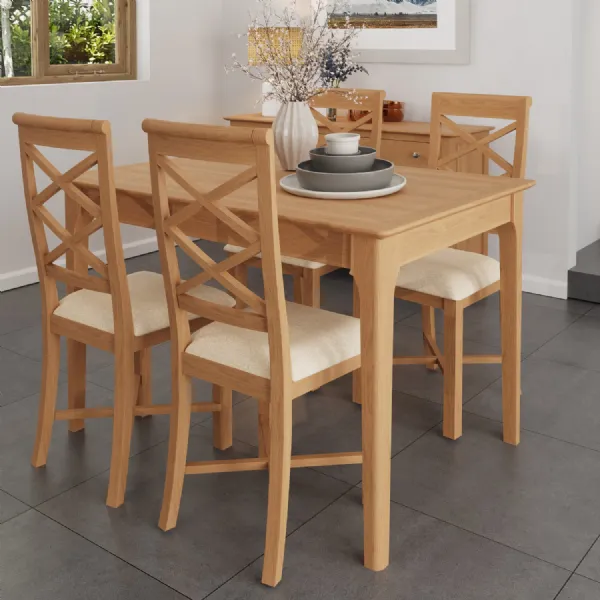 Oak Rectangular 1.2m Butterfly Extending Dining Table