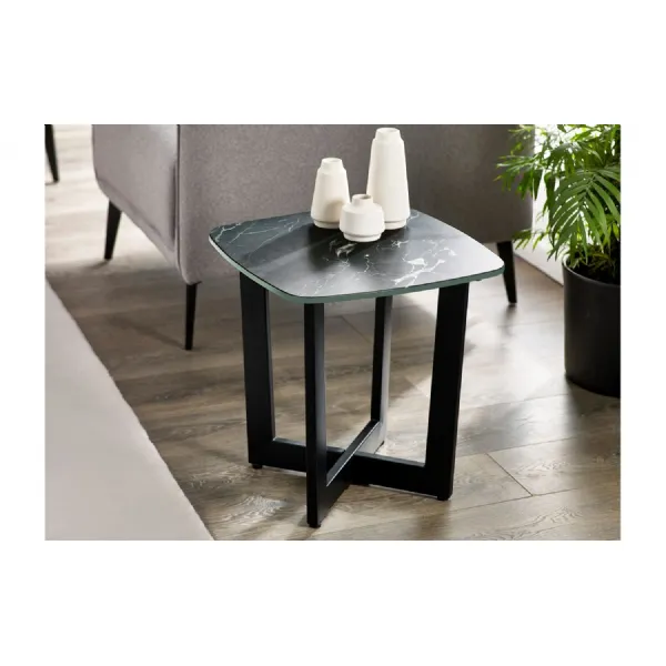 Olympus Lamp Table Black Marble