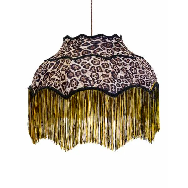 Large Animal Print Frilled Lamp Shade