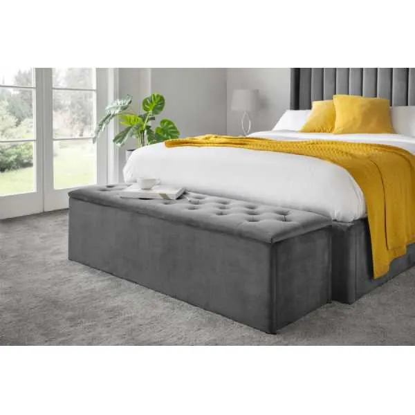 Ravello Blanket Box Dark Grey Velvet