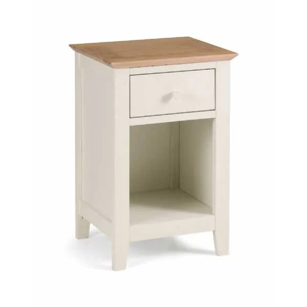 Salerno Shaker Ivory Oak 1 Drawer Bedside