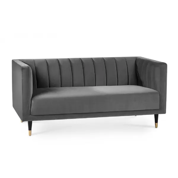 Salma Scalloped Back 2 Seater Grey