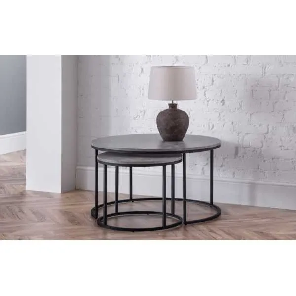 Staten Concrete Round Nesting Coffee Table