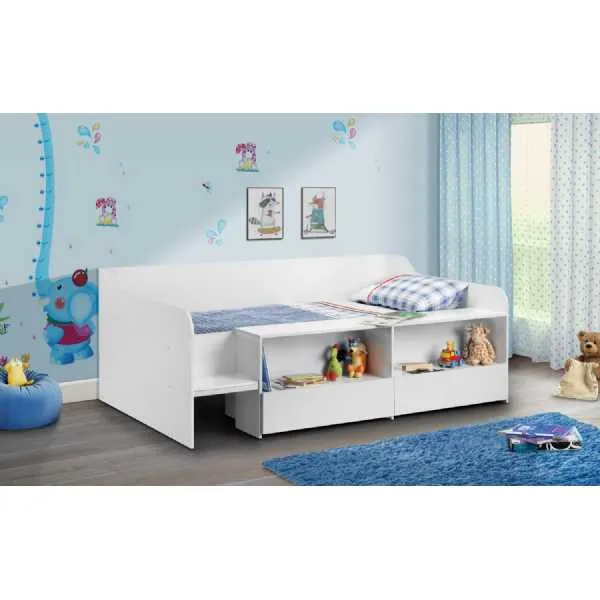 Pure White Painted Low Sleeper Cabin Kids Storage Bed 3ft Single 90cm