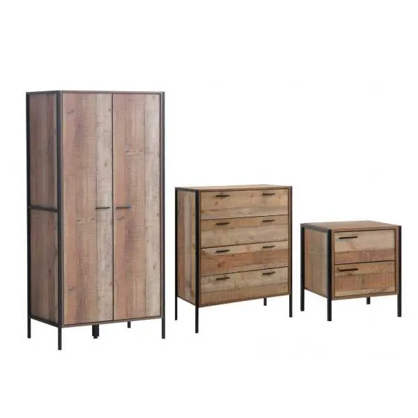 3 Piece Bedroom Furniture Set 2 Door Wardrobe