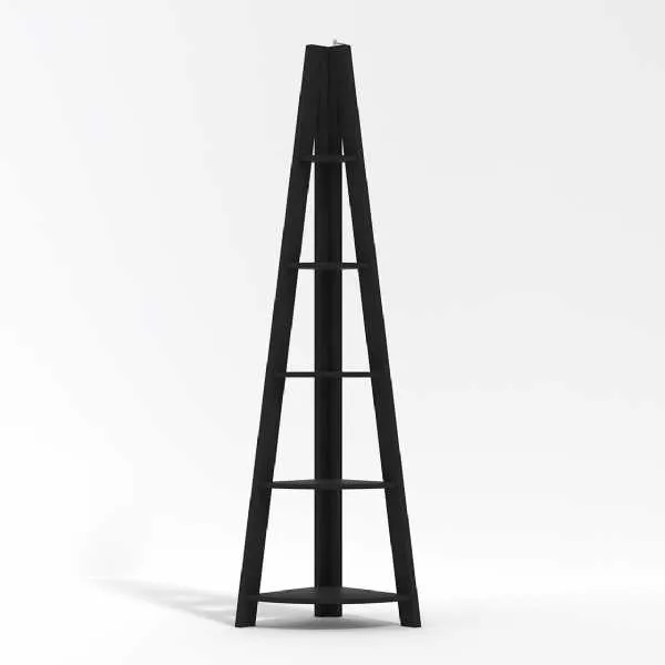 Tiva Corner Ladder Shelving Black