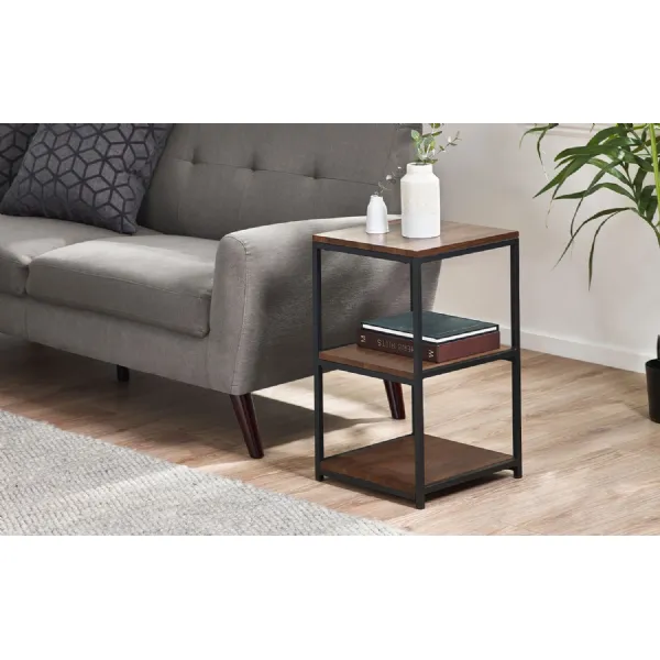 Tribeca Tall Narrow Side Table Walnut