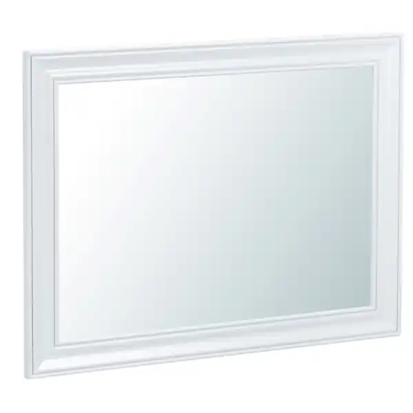 White Painted Large Rectangular Wall Mirror