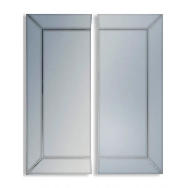 2 Piece Split Glass Mirrored Wall Mirrors