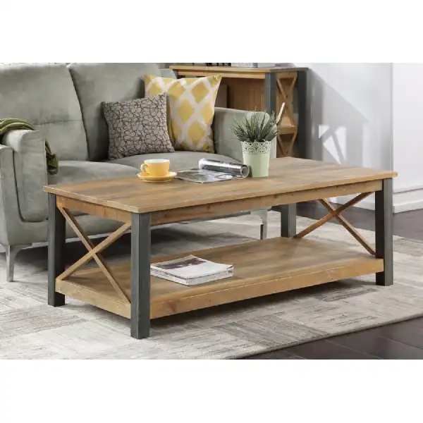 Reclaimed Wood Coffee Table Metal Legs