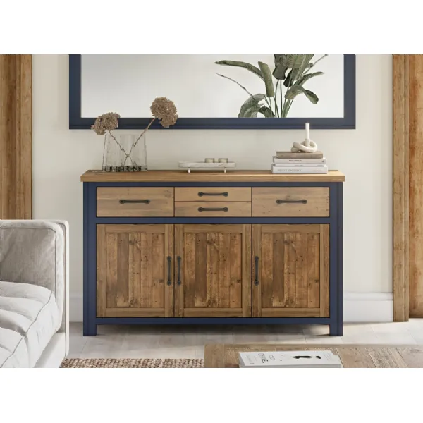 Splash of Blue Sideboard 3 Door 4 Drawer