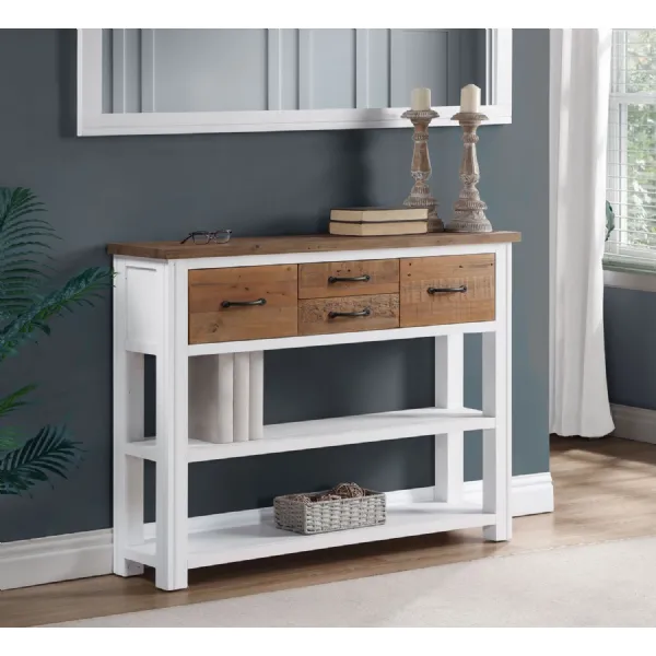 Splash of White Low Bookcase Console