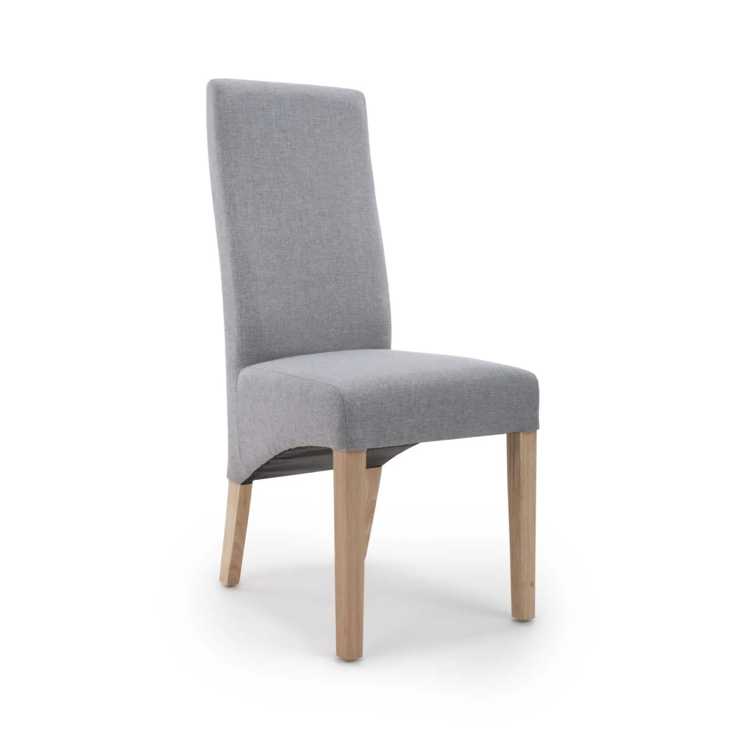 Modern Style Silver Grey Linen Upholstered Kitchen Dining Room Chair 102 x 45cm