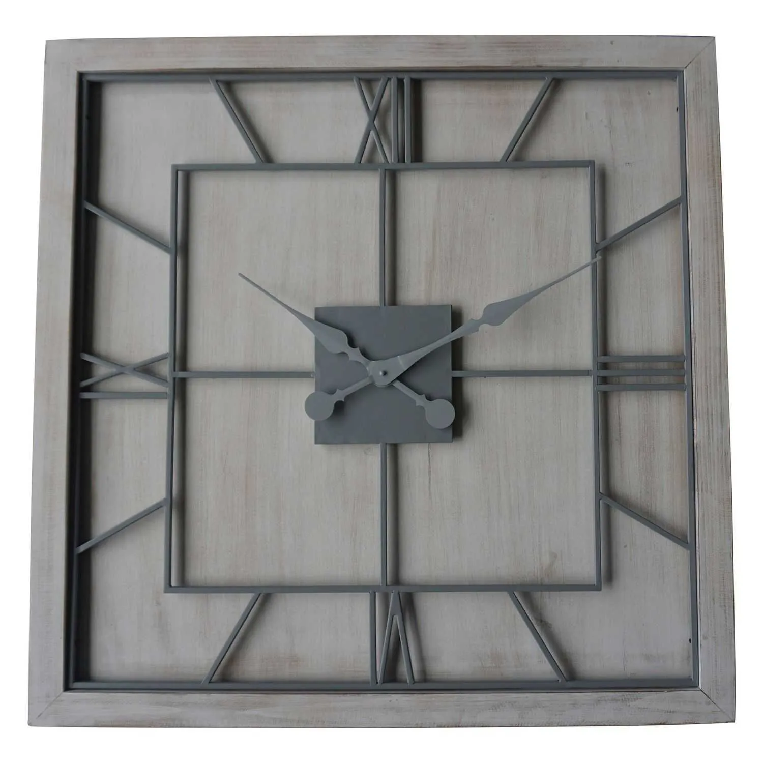 Williston White Square Large Wall Clock