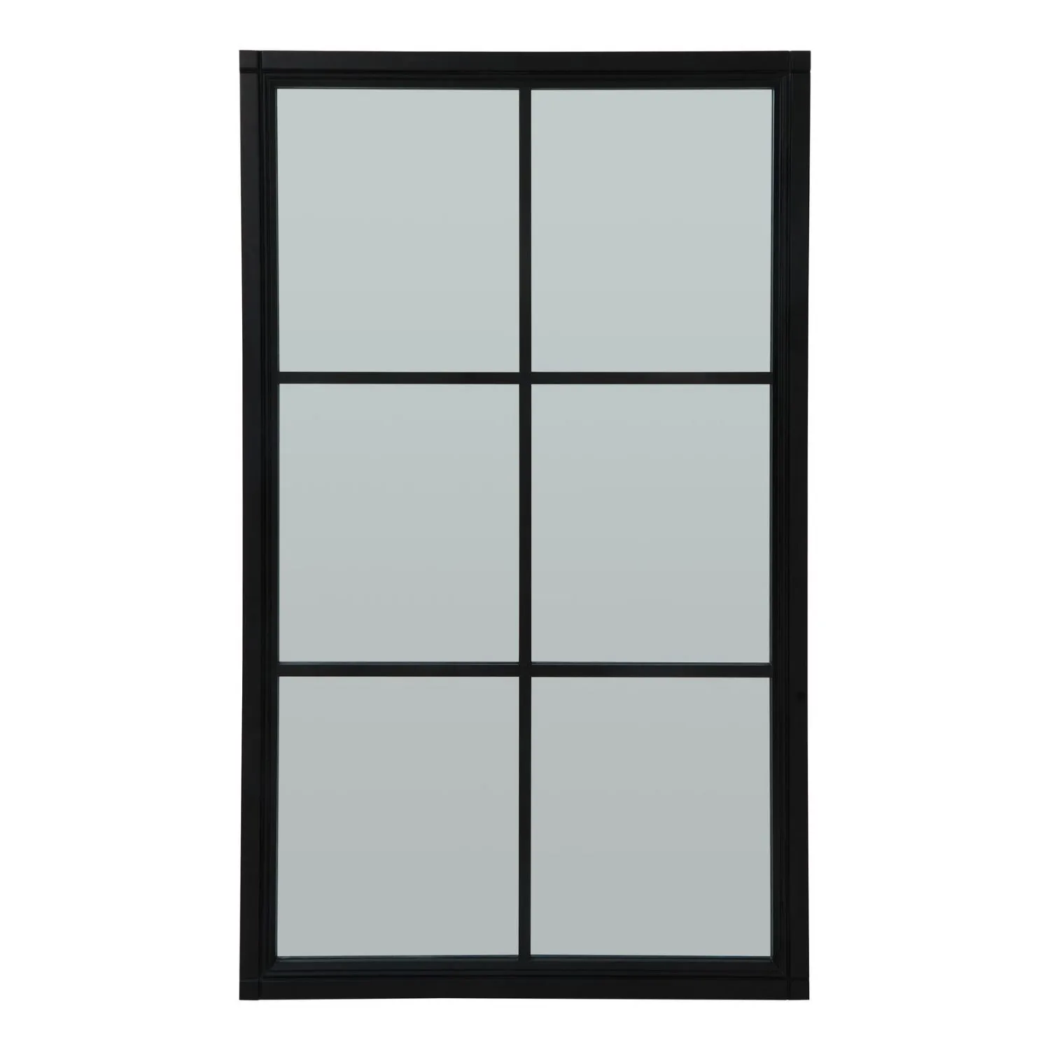 Black Wood Large Window Mirror