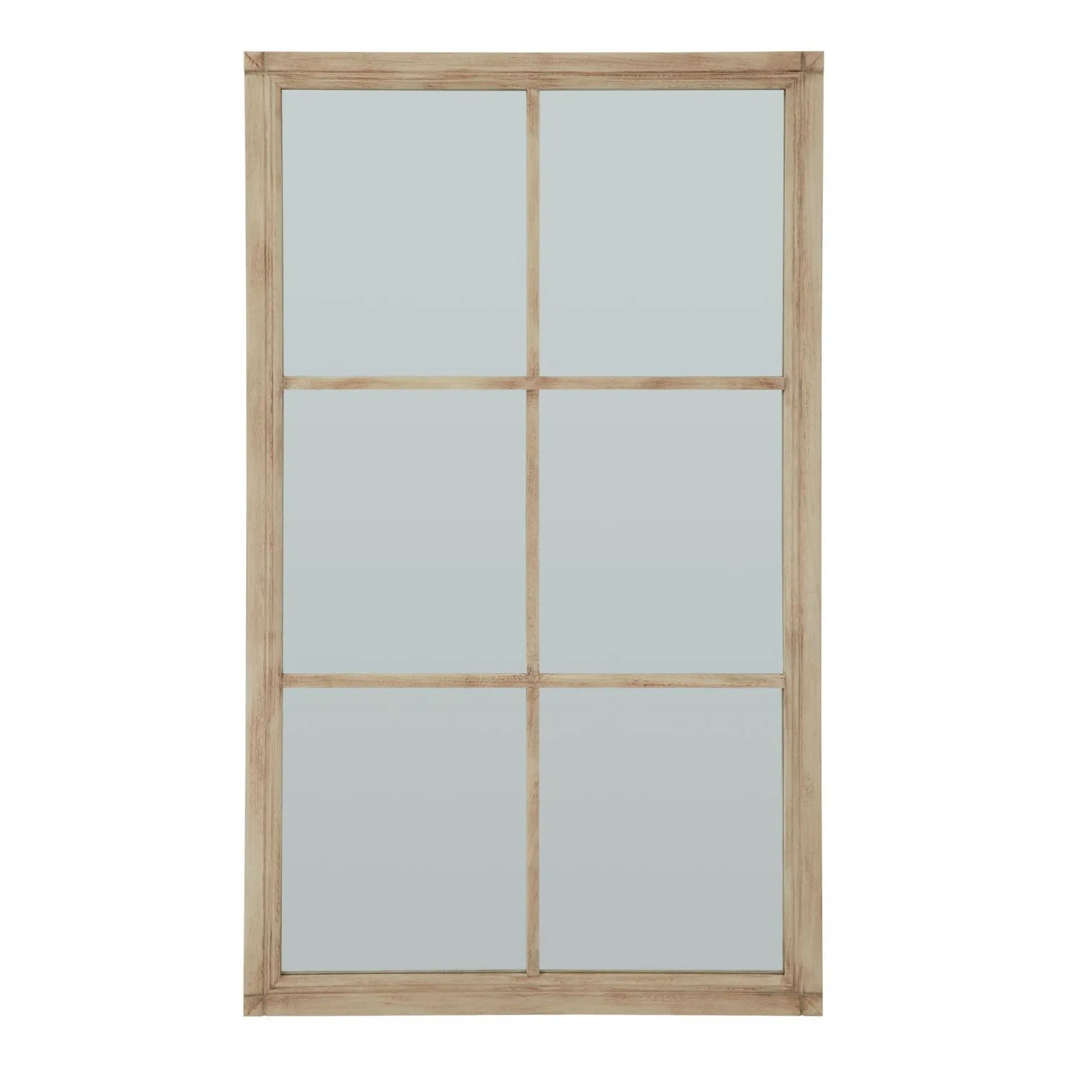 Washed Wood Large Window Mirror