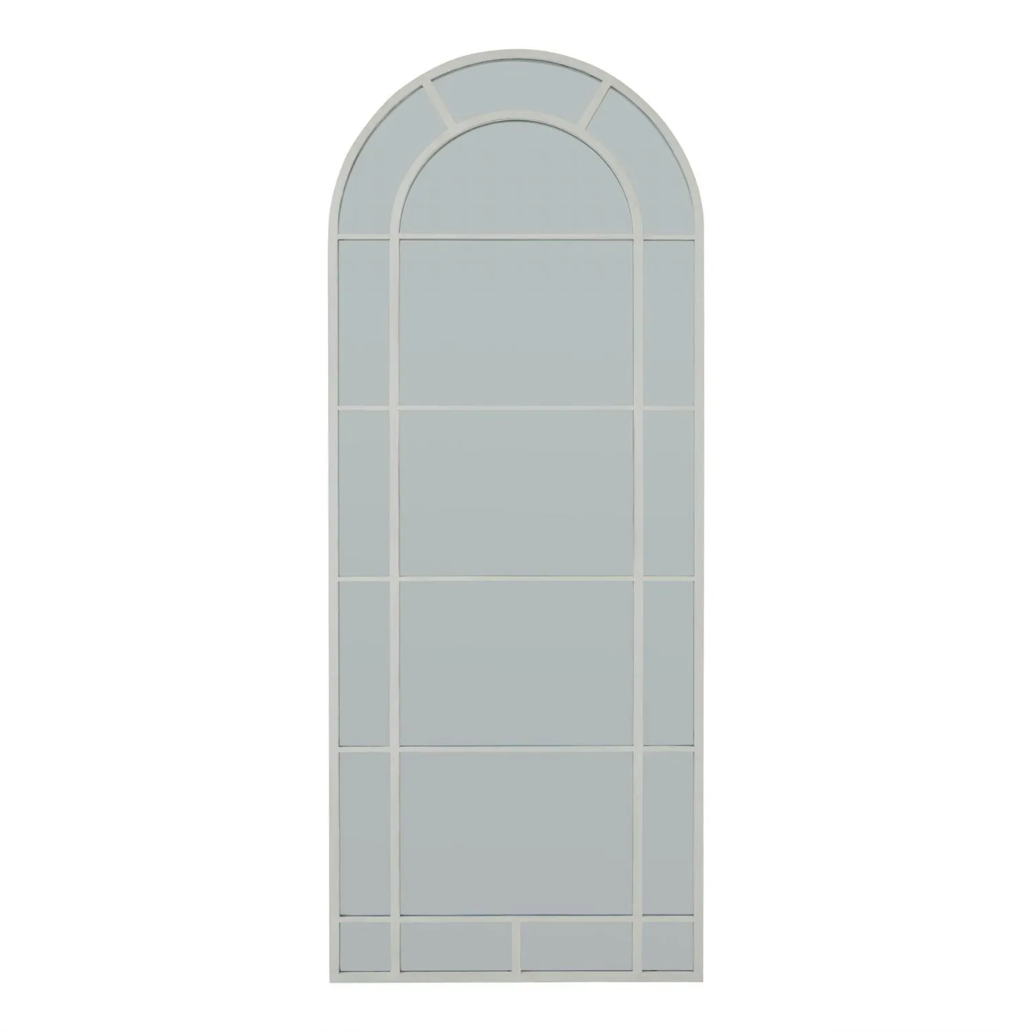 White Large Arched Window Mirror