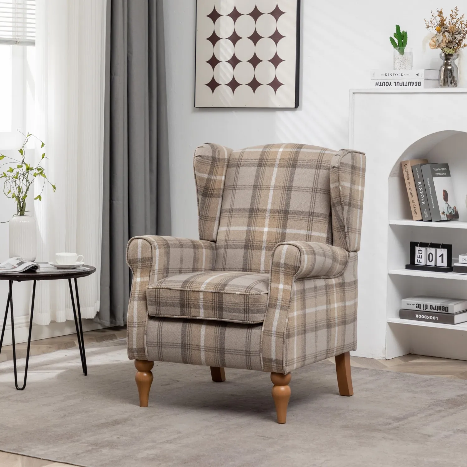 Raleigh Natural Check Armchair