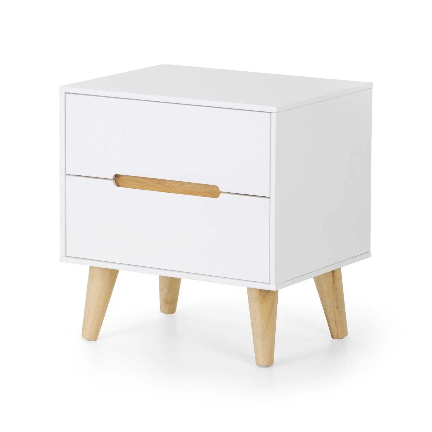 Alicia 2 Drawer Bedside White