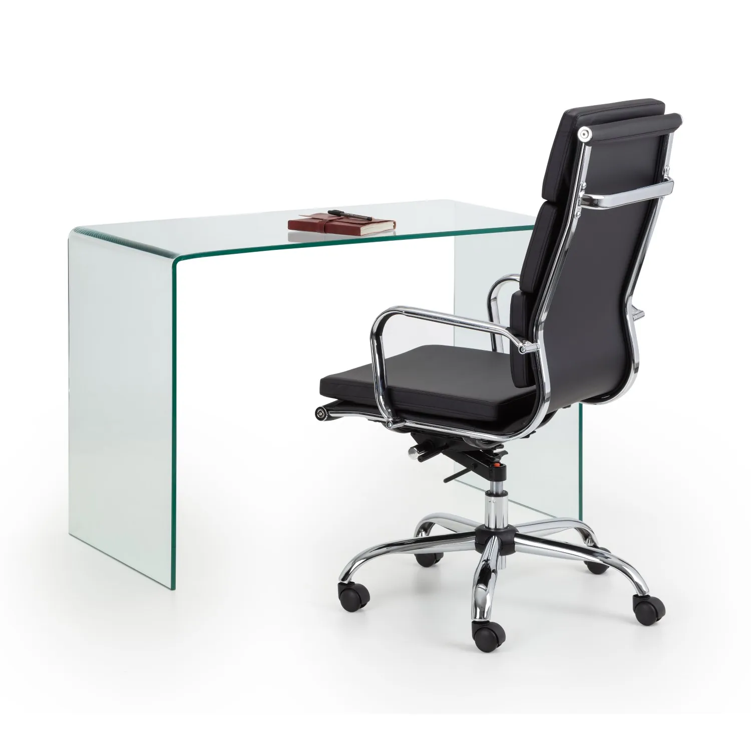 Modern Amalfi Bent Glass Desk