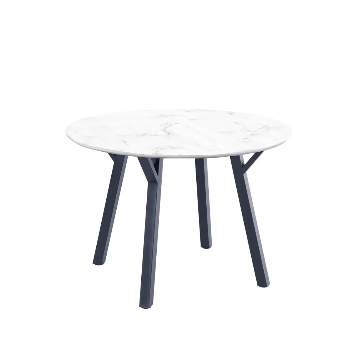 The Table Collection 1.1m Round Dining Table Marble effect