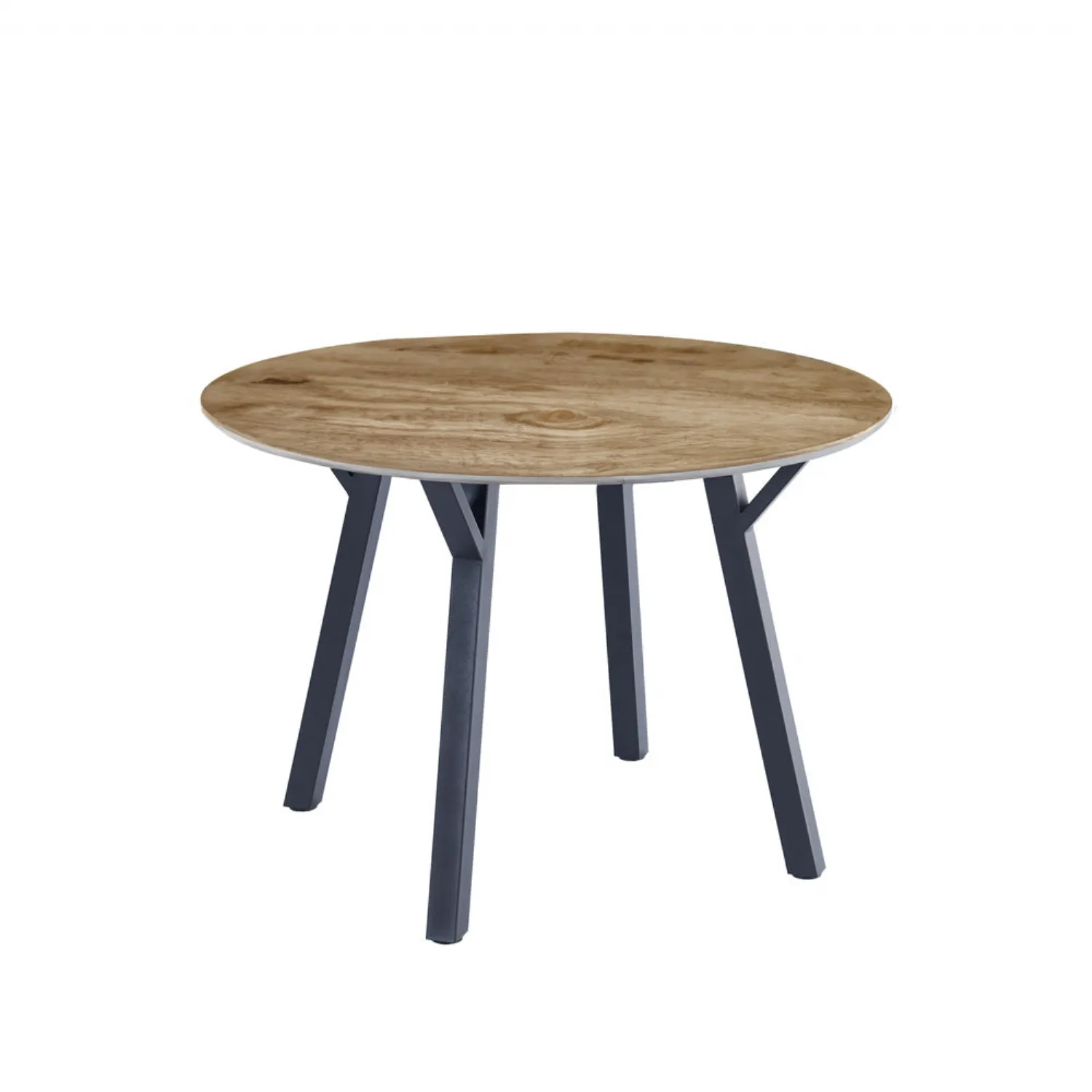 The Table Collection 1.1m Round Dining Table Oak effect