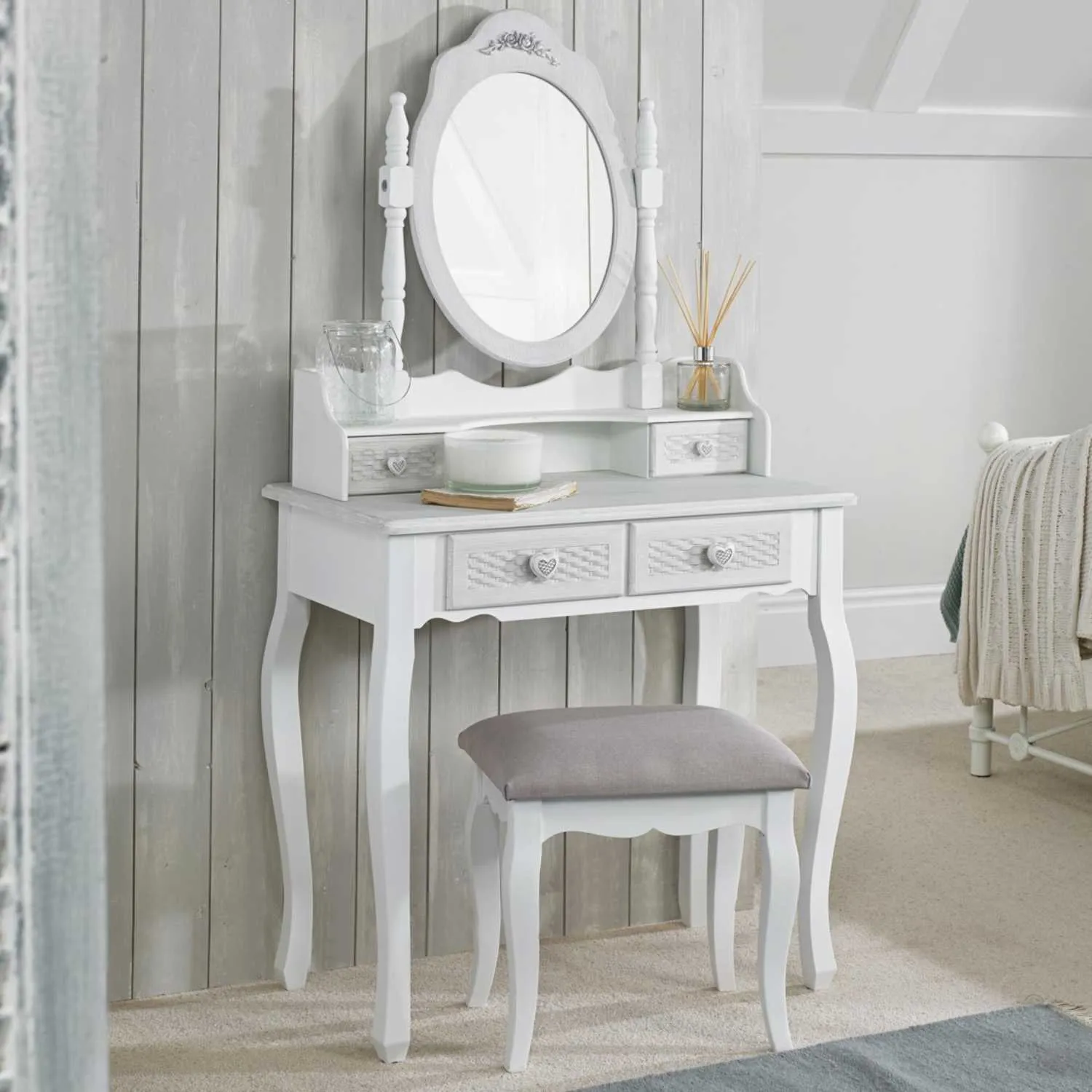 Brittany Stool White grey