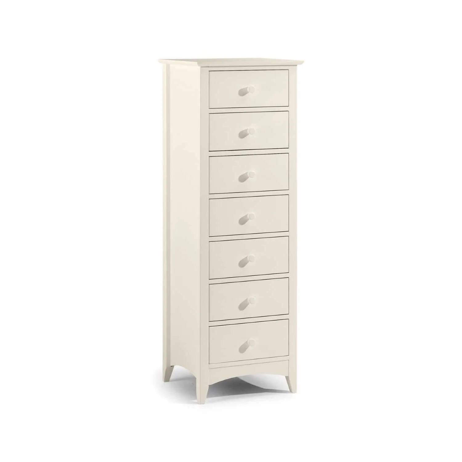 Cameo 7 Drawer Narrow Chest Stone White