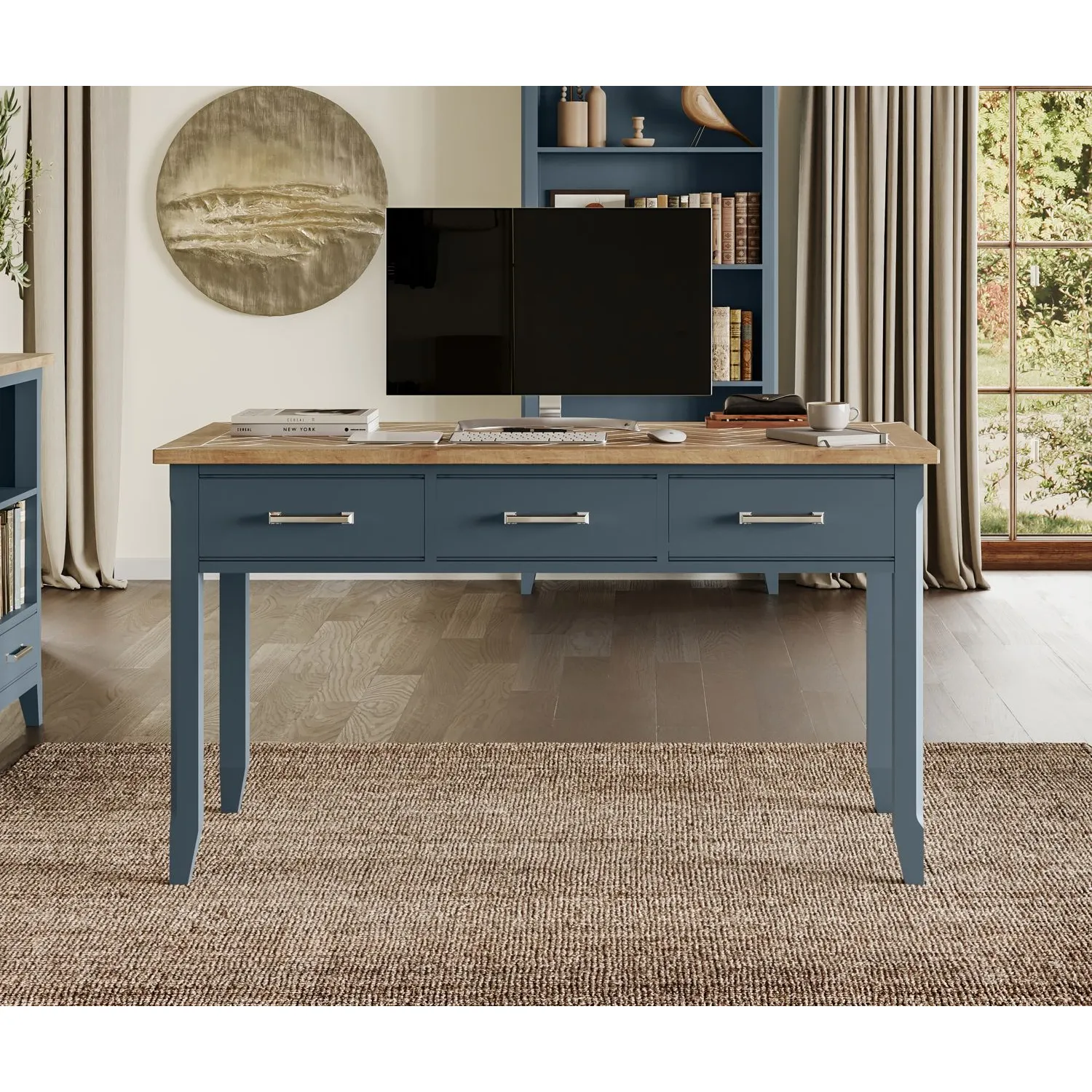 Signature Blue Executive Desk