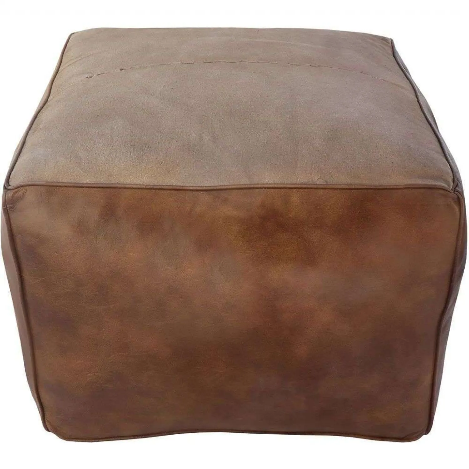 The Chair Collection Leather Pouf