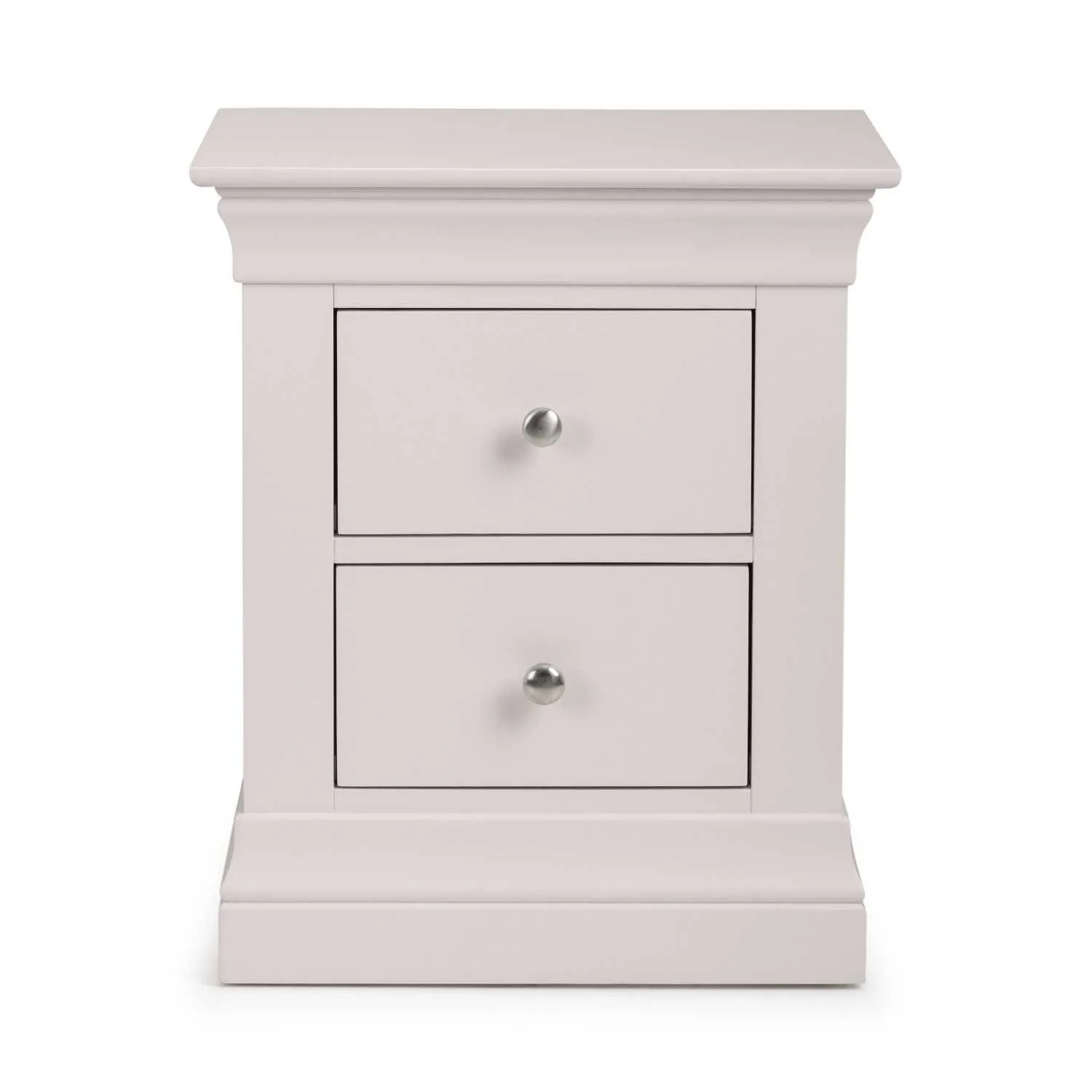 Clermont 2 Drawer Bedside Light Grey