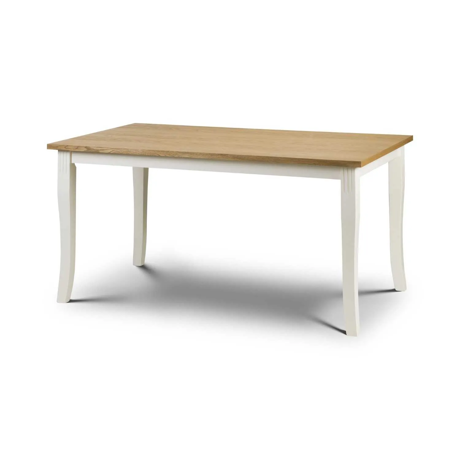 Oiled Oak Top 150cm Medium Kitchen Dining Room Table White Painted Base