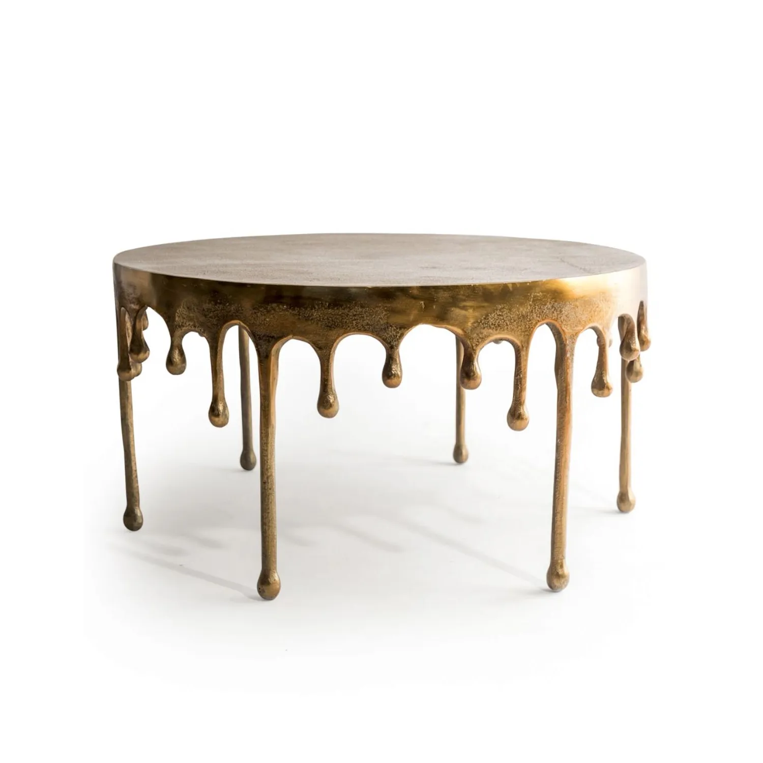 Gold Dali Drip Aluminium Round Coffee Table