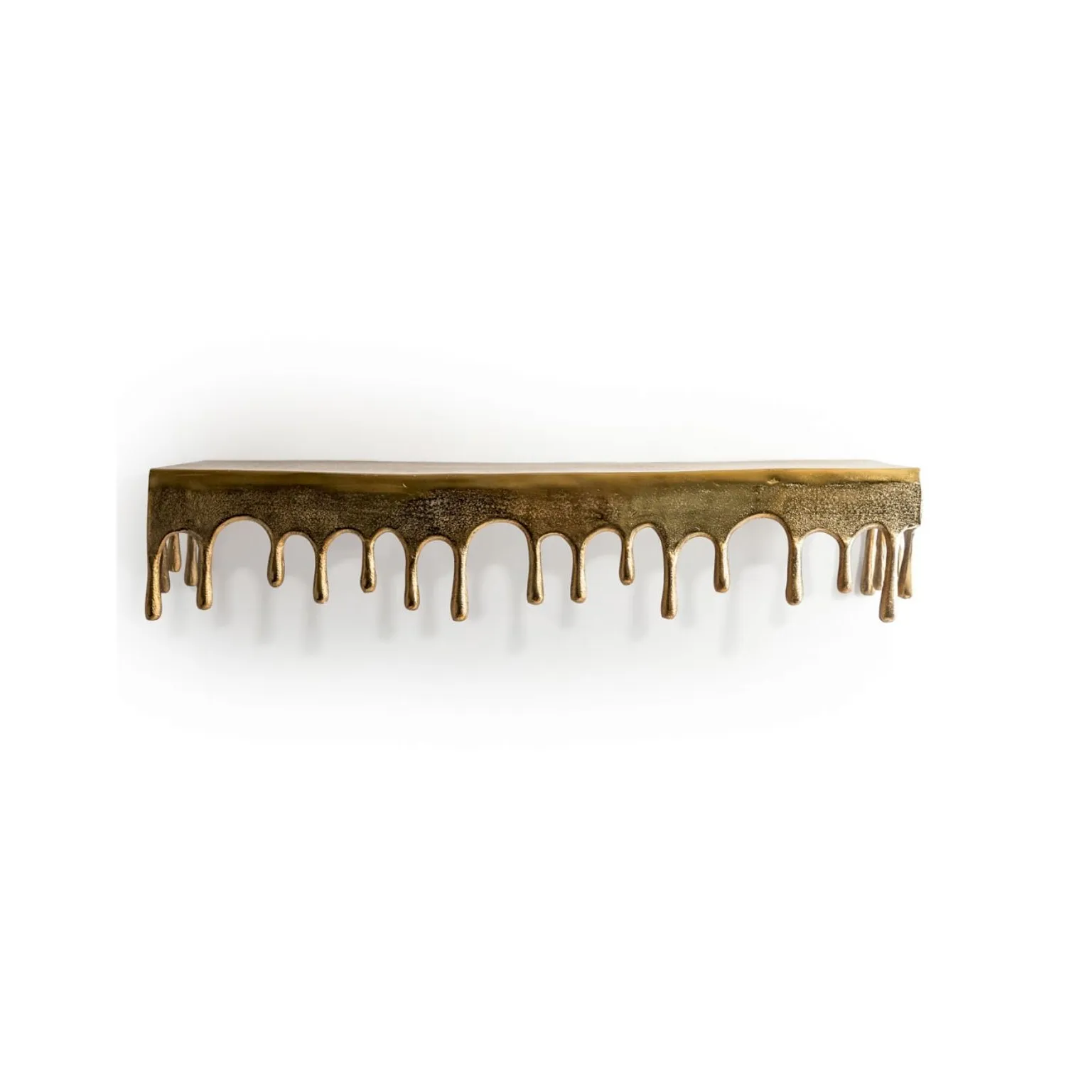 Gold Dali Drip Large Rectangular Aluminium Wall Shelf