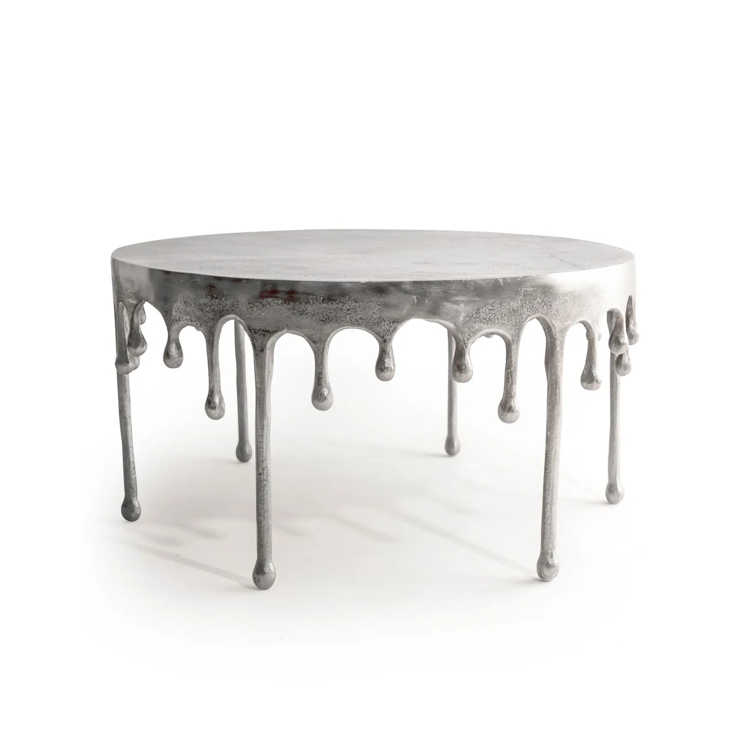 Raw Nickel Dali Drip Aluminium Round Coffee Table