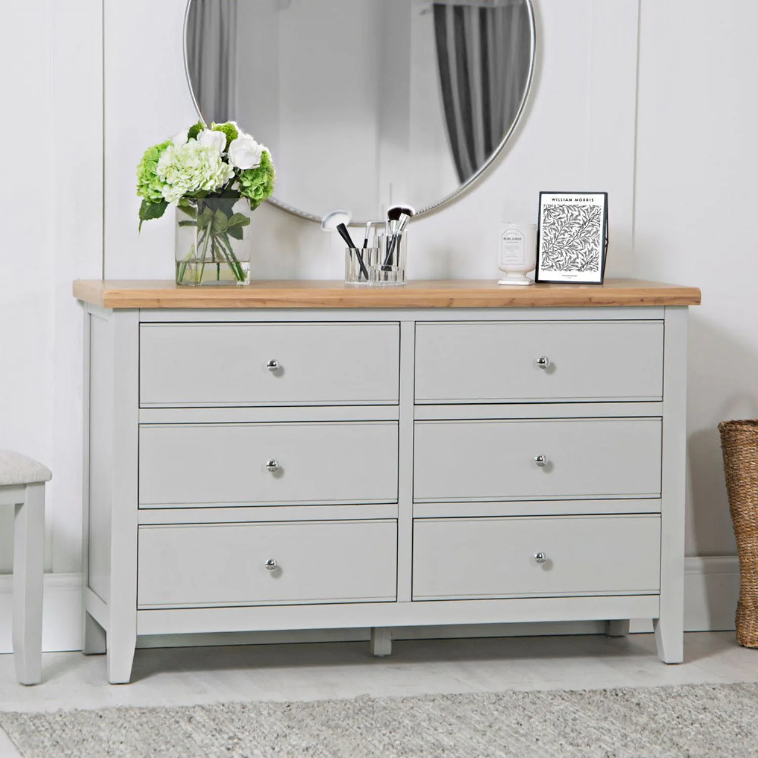 EA Bedroom Grey 6 Drawer chest