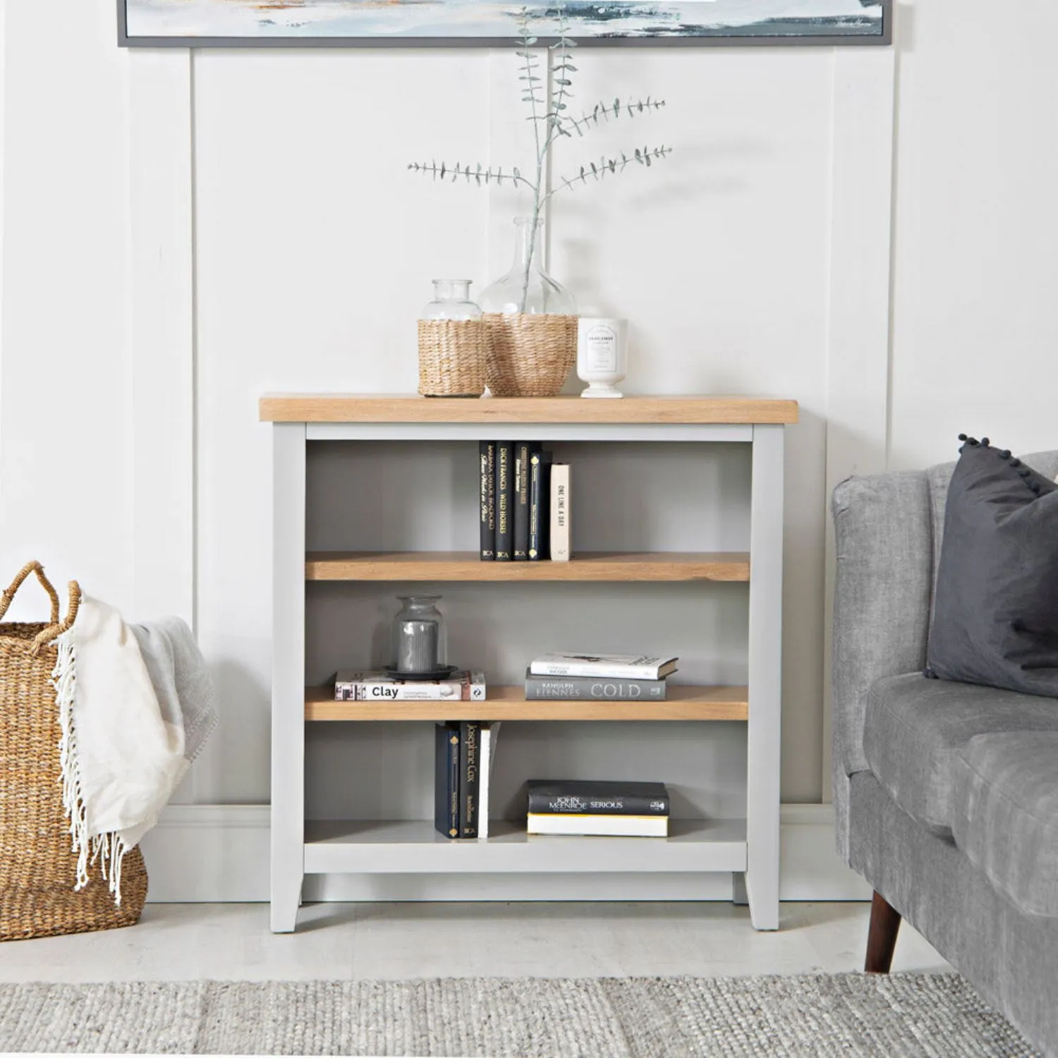 EA Dining Grey Small wide bookcase