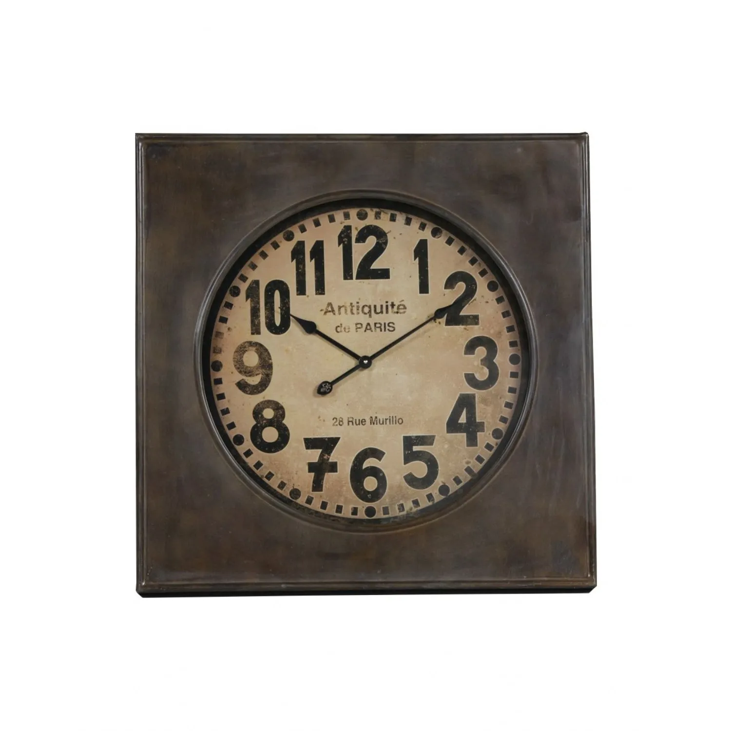 Large Square Industrial Antiquite De Paris Wall Clock