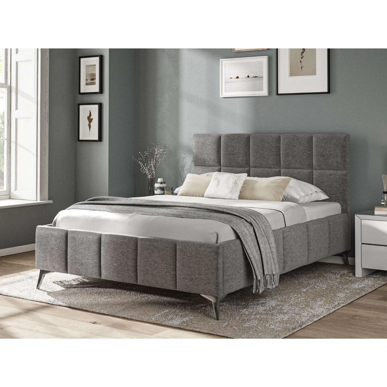 Fabric Bed Collection Dark Grey 4