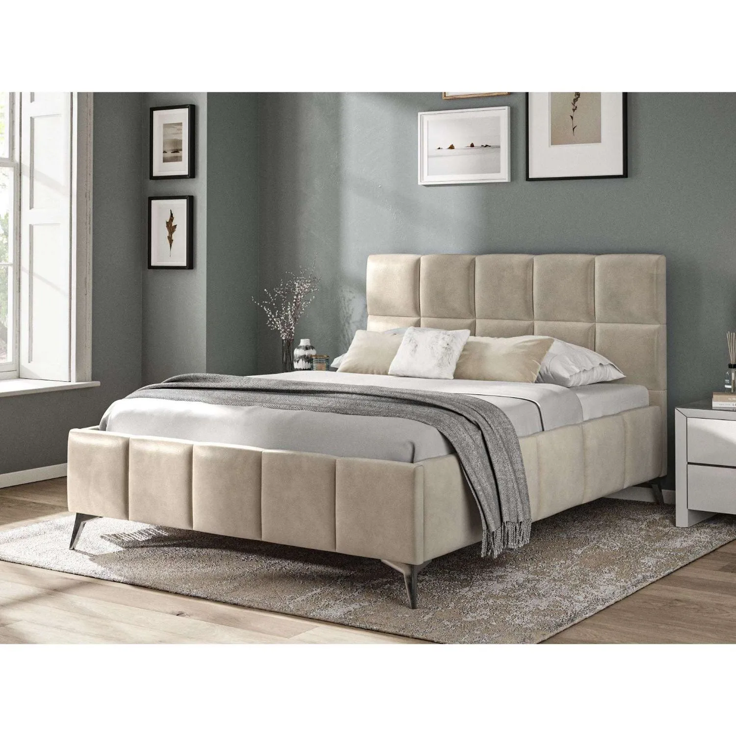 Fabric Bed Collection Beige 5