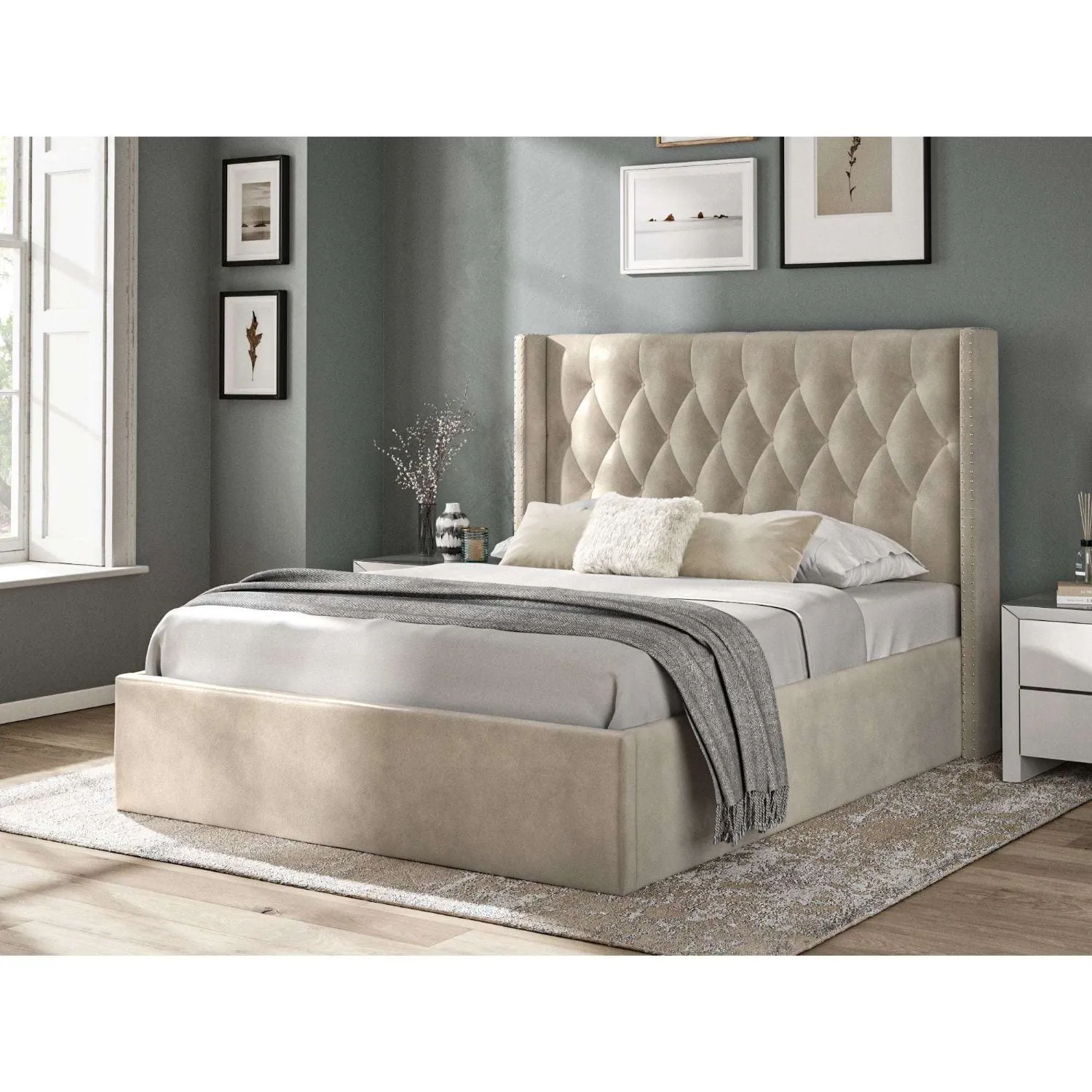 Fabric Bed Collection Beige 4