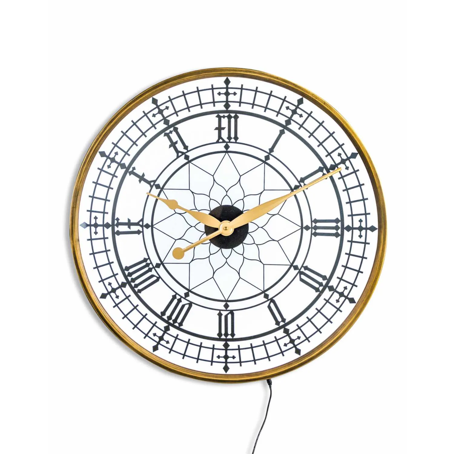 Large Gold Round Backlit Wall Clock