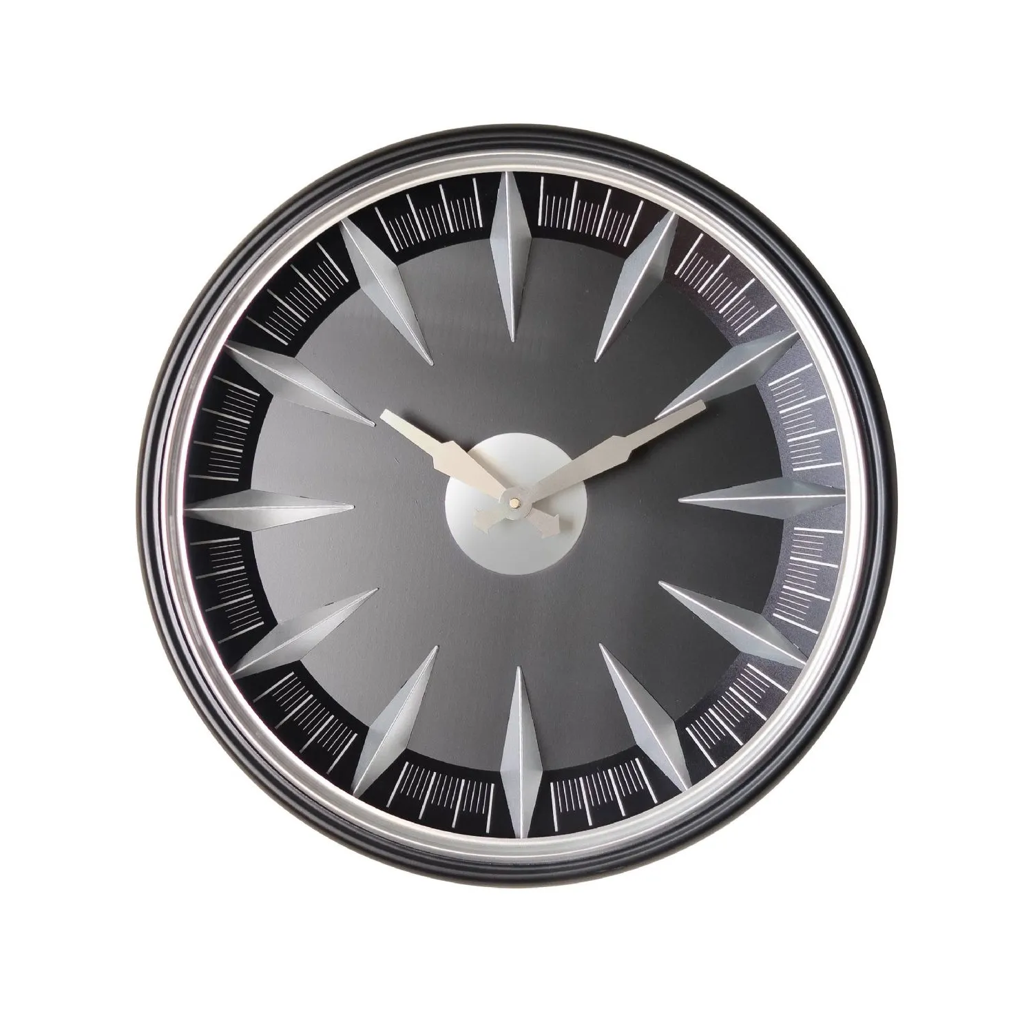 Large Black And Silver California Wall Clock