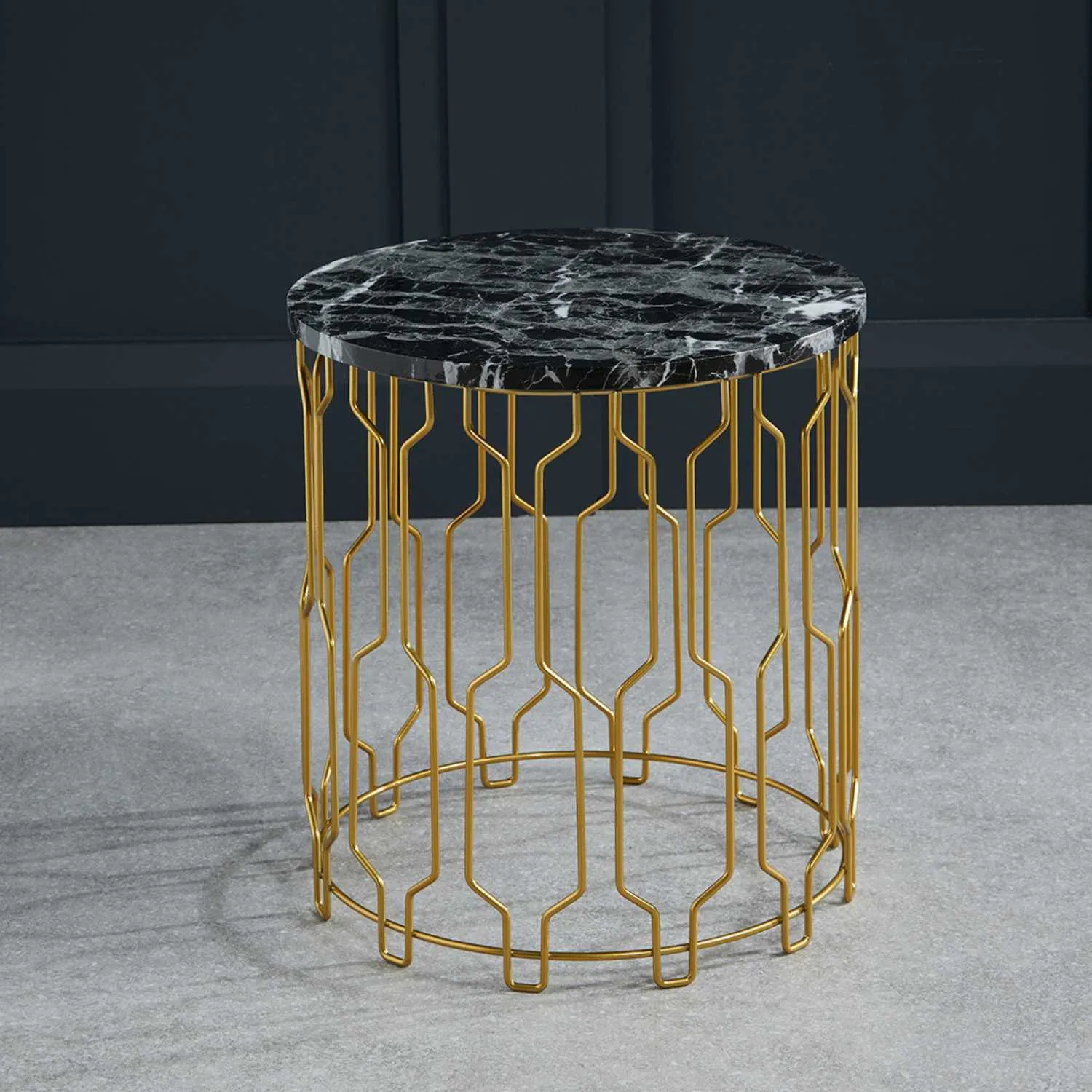 Grace End Table Black Marble