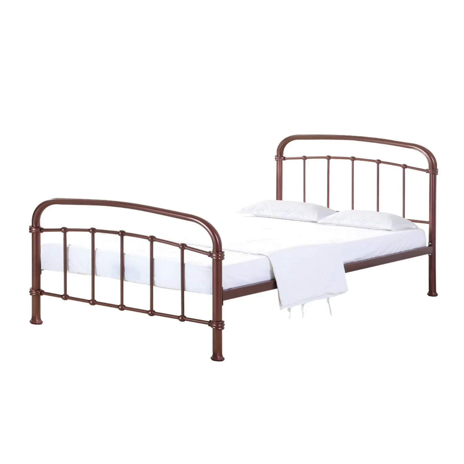 4ft6in Standard Double 135cm Metal Copper Curved Bed Frame Industrial Style